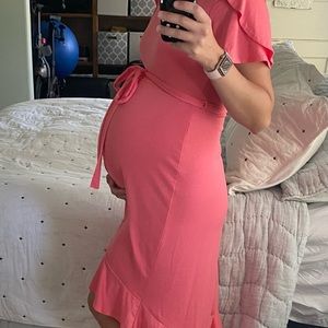 Pink blush maternity dress